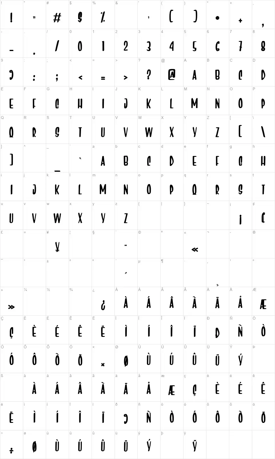 A Smile Can Change The Worldfont character map