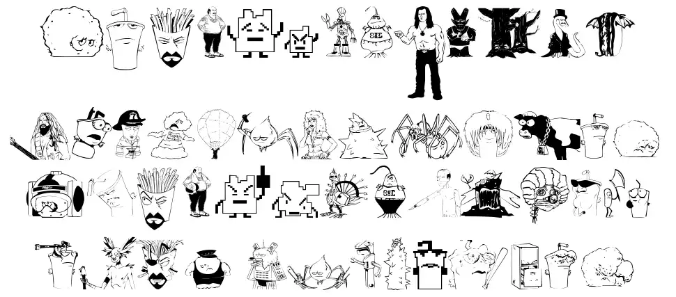 Aqua Teen Hungerfont specimens