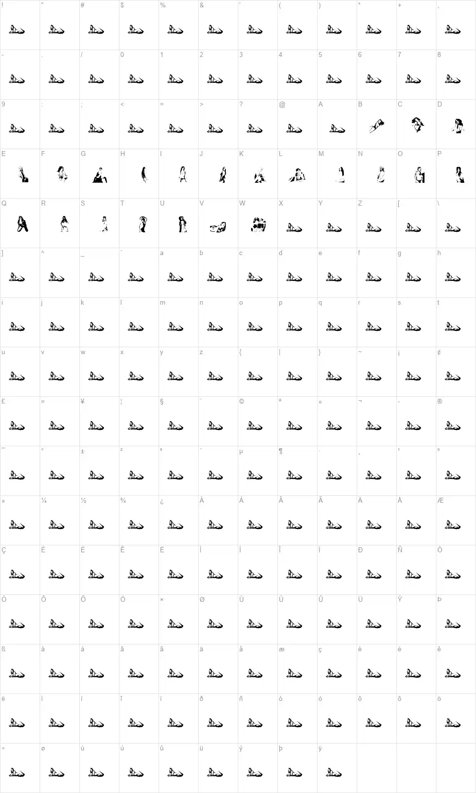 Argentinasfont character map