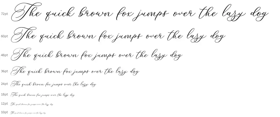 Betty Laudia Scriptfont waterfall