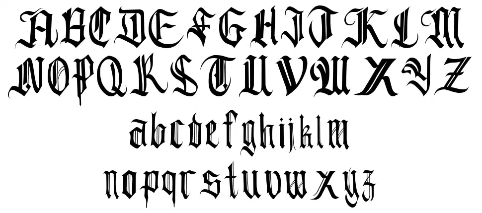 Blackshadowfont specimens