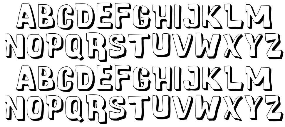 Cartoonic Massivefont specimens