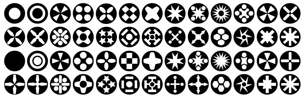 Circle Thingsfont specimens