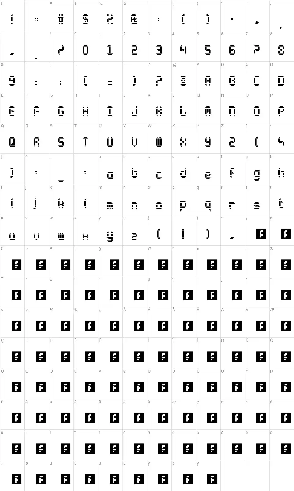 Circulusfont character map