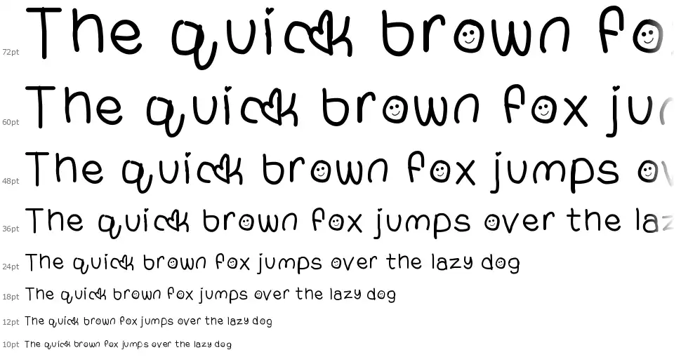 Compressed handfont waterfall