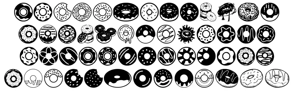 Donuts Iconsfont specimens