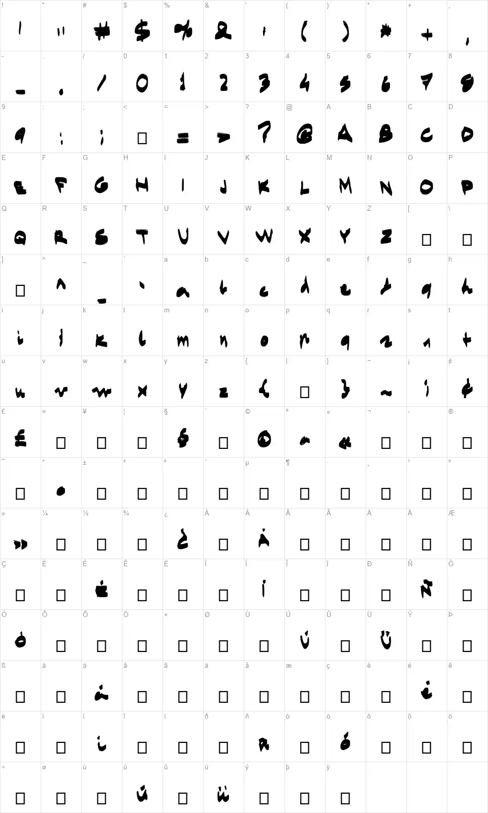 Egido Val Marker Fontfont character map