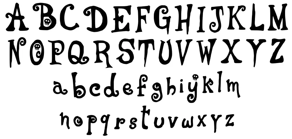 Espen Halloweenfont specimens