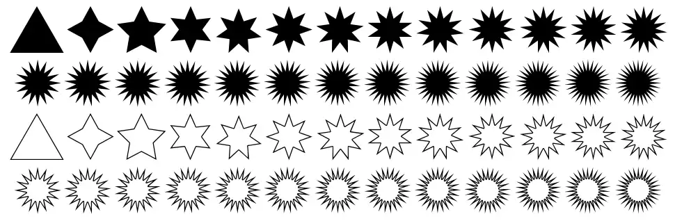 Estrellas TFBfont specimens
