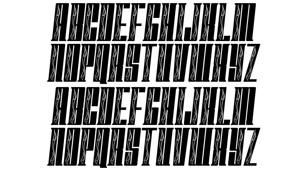 Fast Block Flamesfont specimens