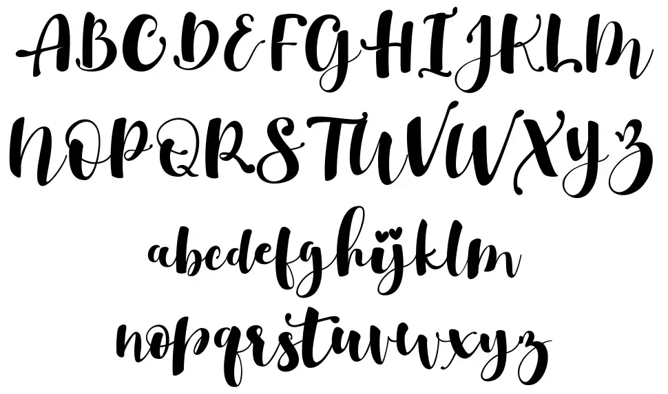Gulya Scriptfont specimens
