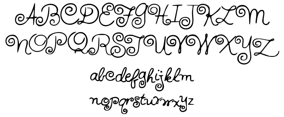 HFF Whirly Whorlfont specimens