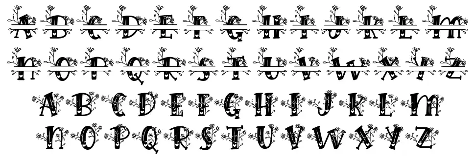 Hilens Flower Monogramfont specimens
