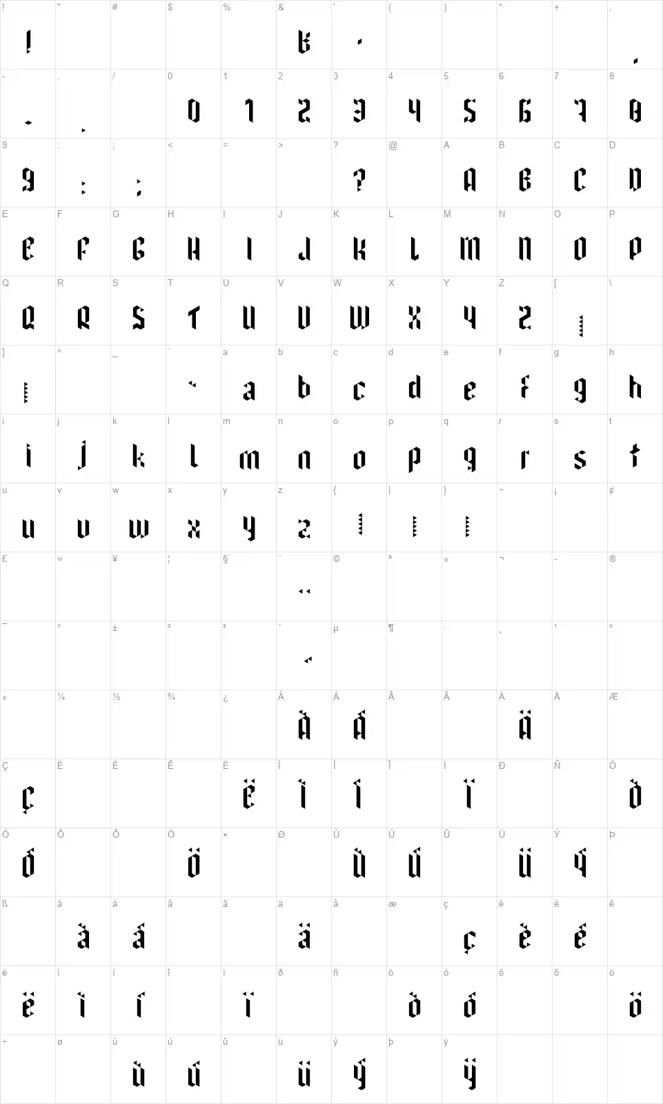 I have been waiting for youfont character map