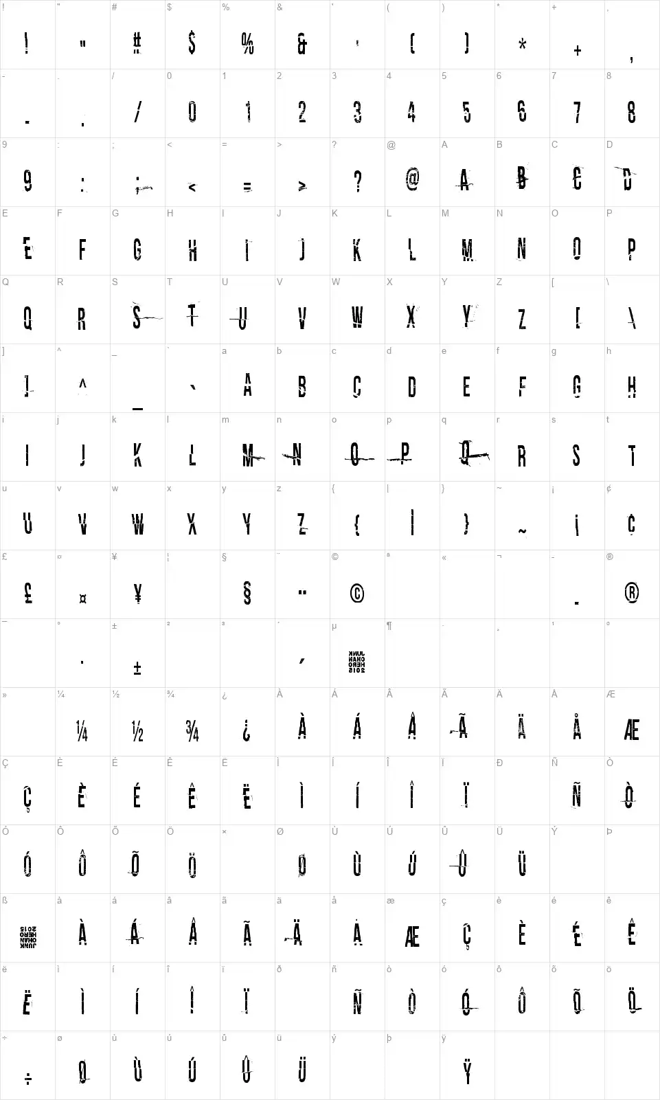 I tell you all my secretsfont character map