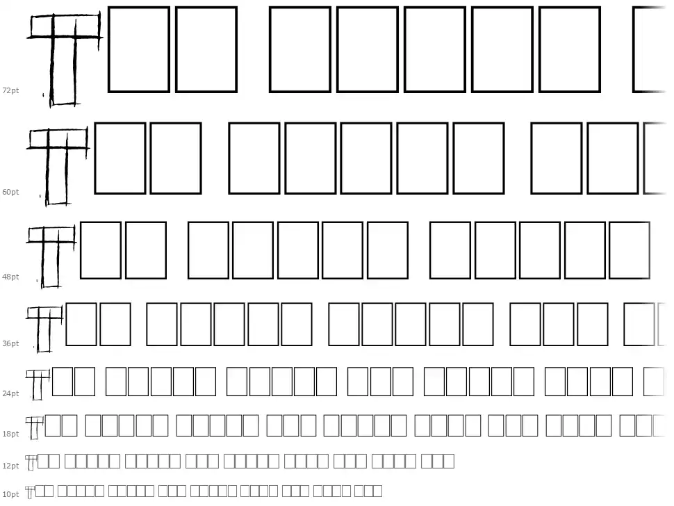 Lazy Sketchfont waterfall