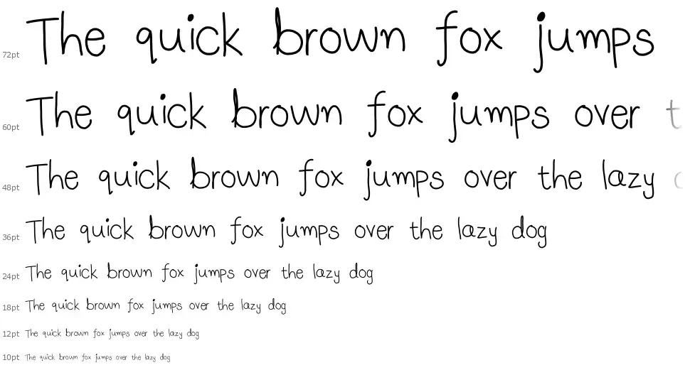 Luna's Handwriting font waterfall