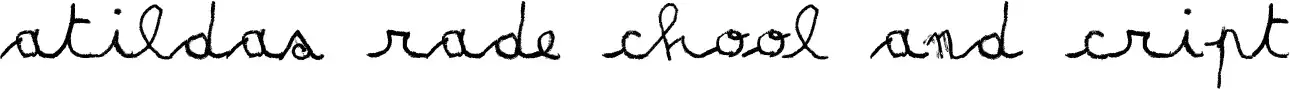 Matildas Grade School Hand Script