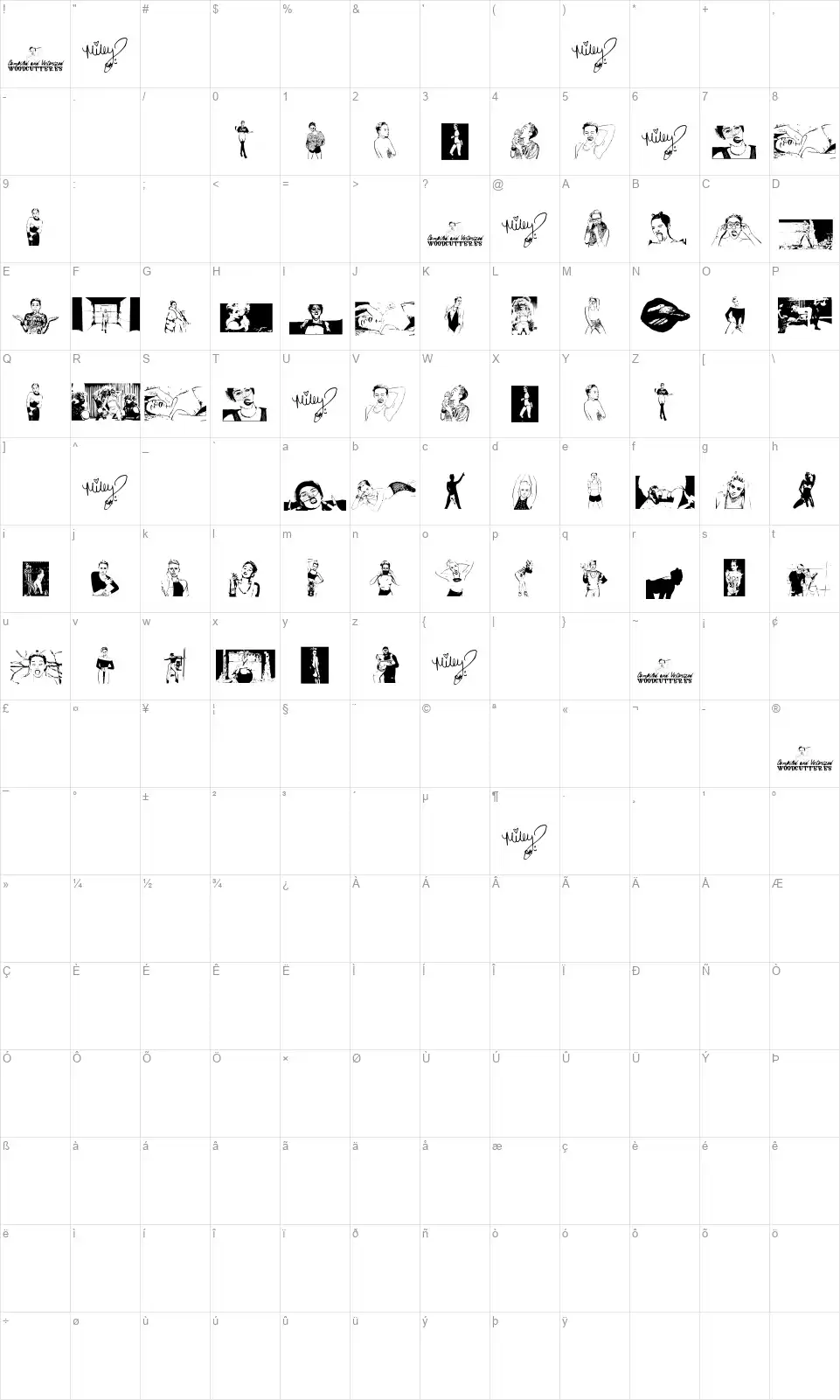 Miley Cyrusfont character map