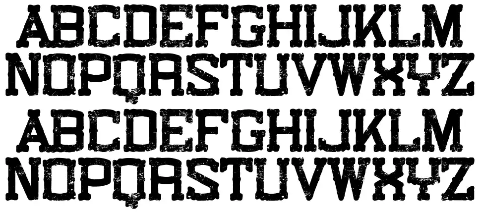 Misuri Clubfont specimens