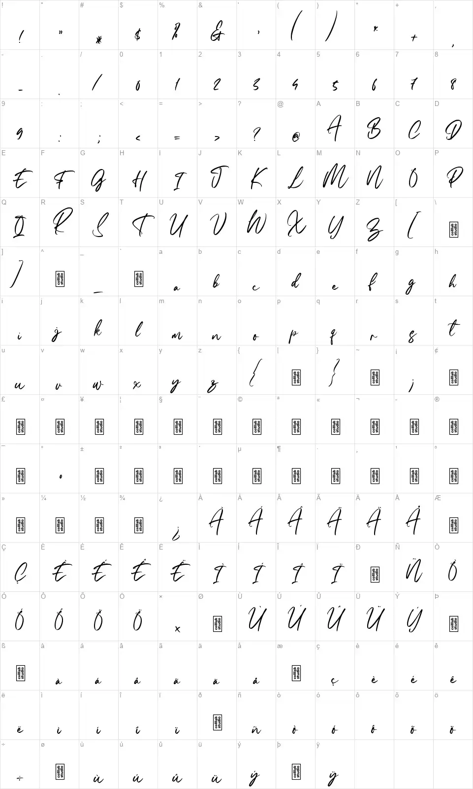 Mondevillafont character map