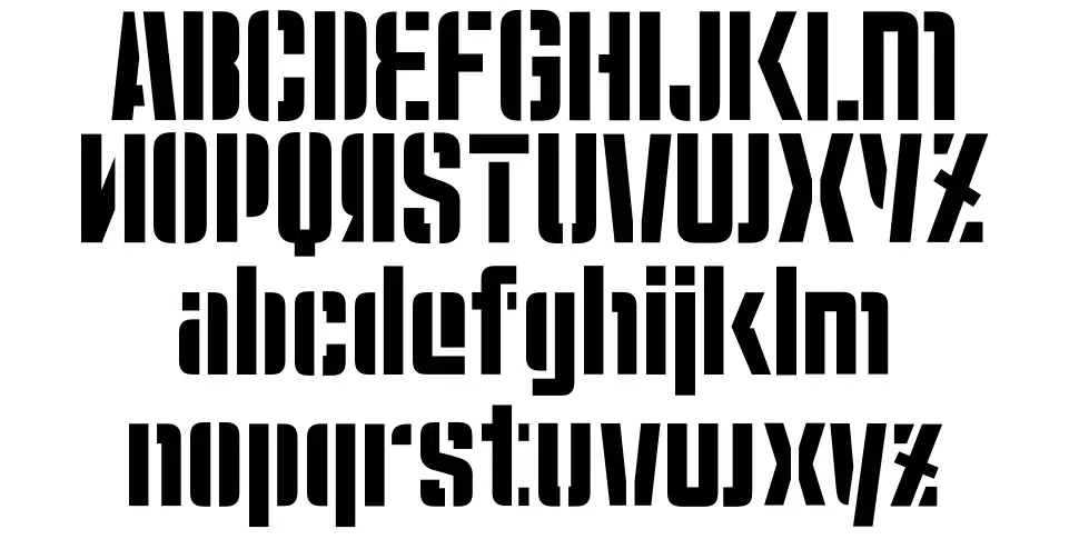 Moshka Stencilfont specimens