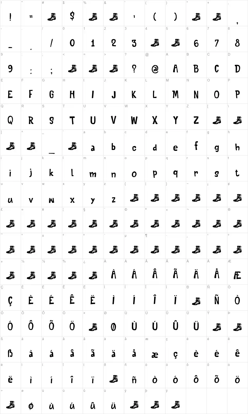 Quite Somethingfont character map