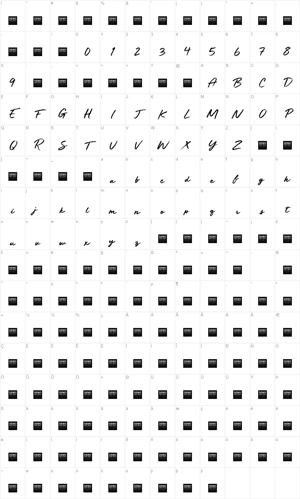 Rare Essencefont character map