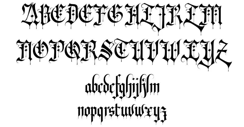 Revolver Blackletterfont specimens