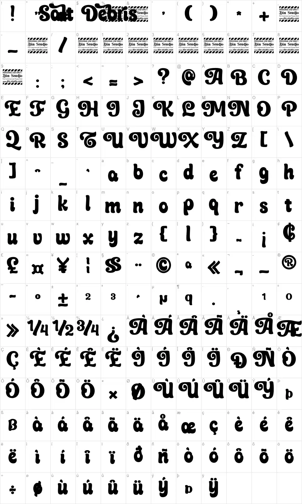 Salt Debrisfont character map