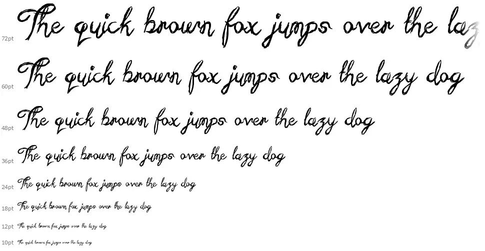 Sketchy Scriptfont waterfall