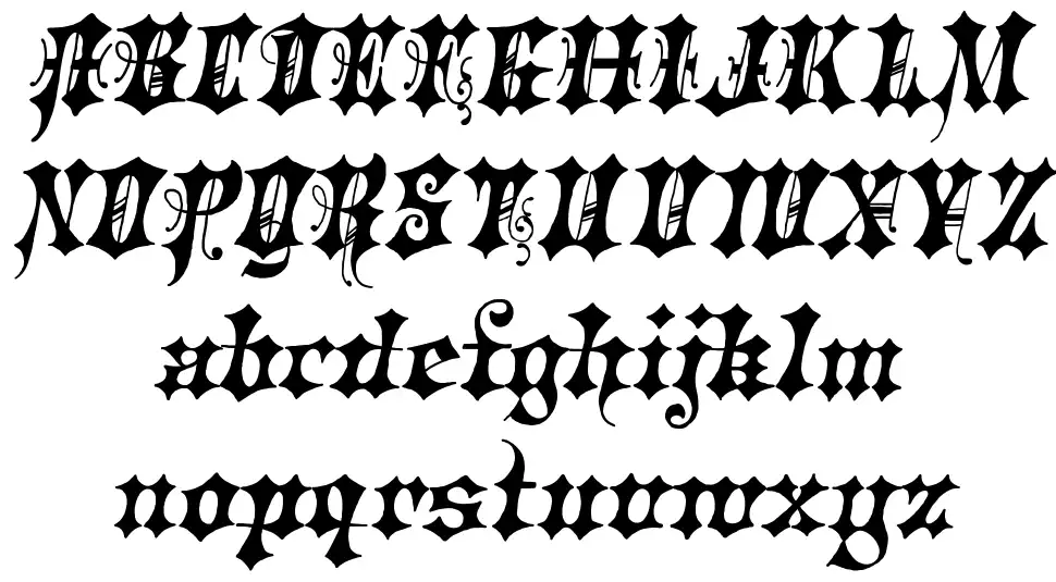 Sloping Black, No. 538font specimens