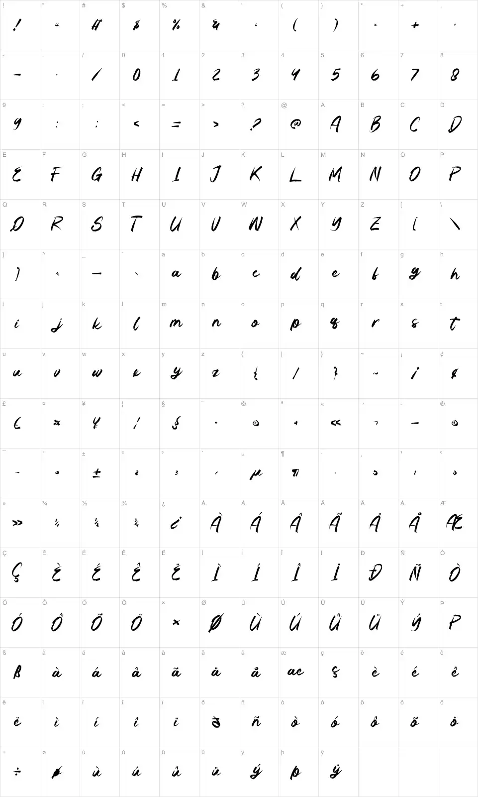 Sound Seekers Zeichentabelle Sound Seekersfont character map