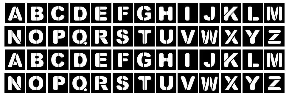 Street Stencilfont specimens