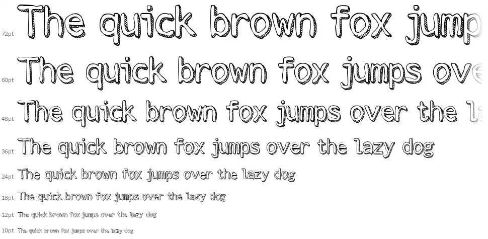 Stroke Dimensionfont waterfall