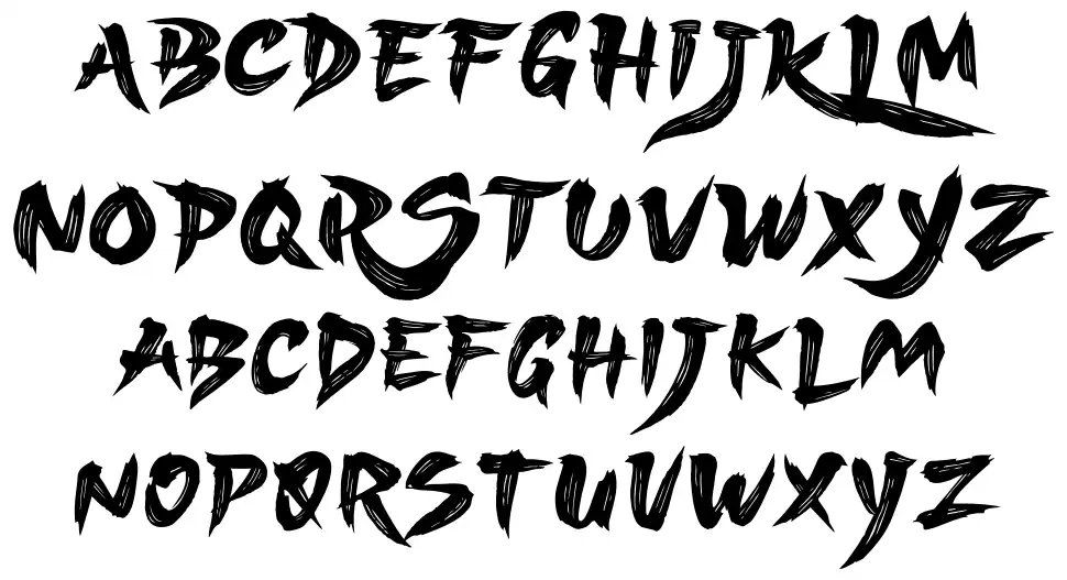 Sukajan Brushfont specimens