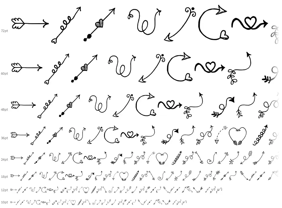 Tanaestel Doodle Arrows 01font waterfall