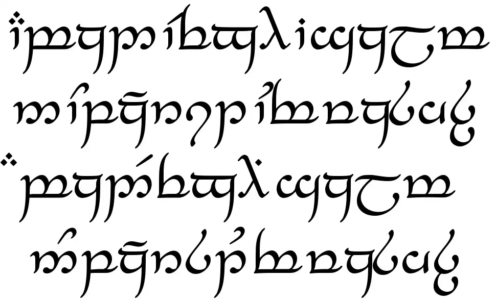 Tengwar Feanorfont specimens
