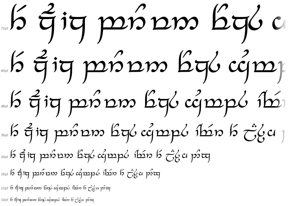 Tengwar Feanorfont waterfall