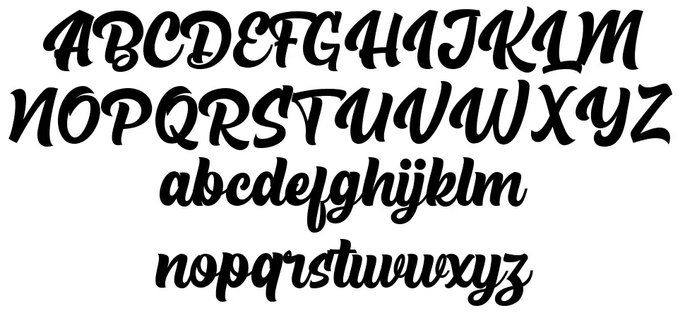 The Rughton Scriptfont specimens