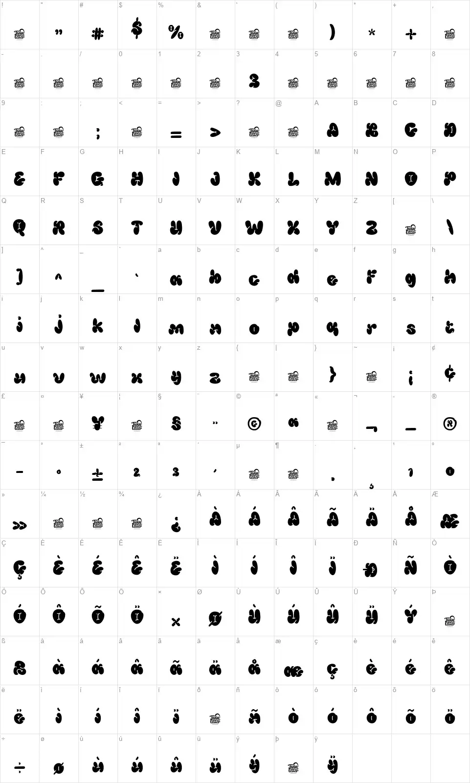 Vanto Polahefont character map