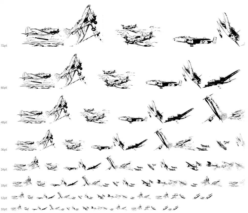 War II Wairplanesfont waterfall