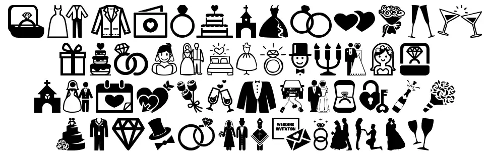 Weddingfont specimens