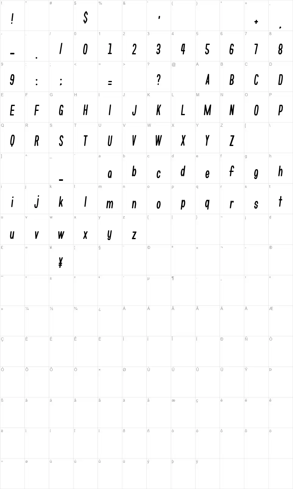 What's Love? Konnamozifont character map
